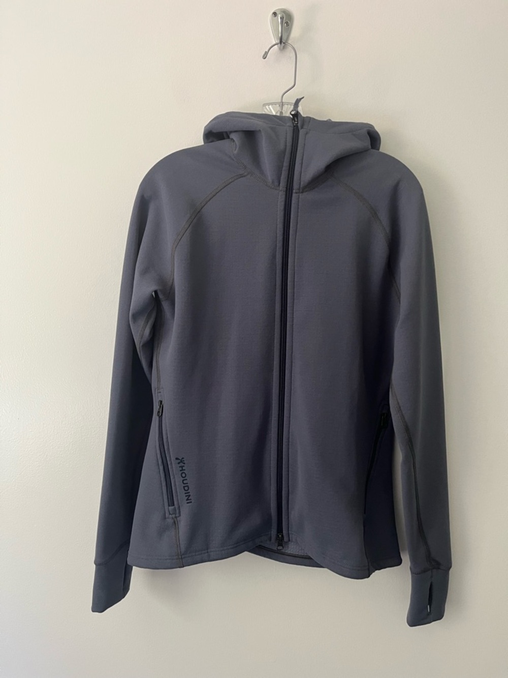 Houdini Mono Air Houdi Full Zip Hoodie Grid Lined Women’s Medium Blue - Gray